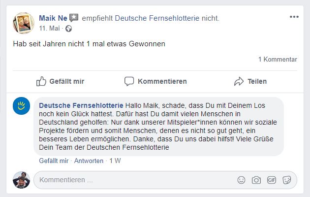 Keine Gewinne deutsche Fernsehlotterie Kundenbeschwerde