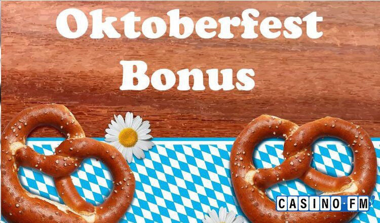 Oktoberfest Bonus mit Brezel auf dem Holztisch | casinoFM Markenbild