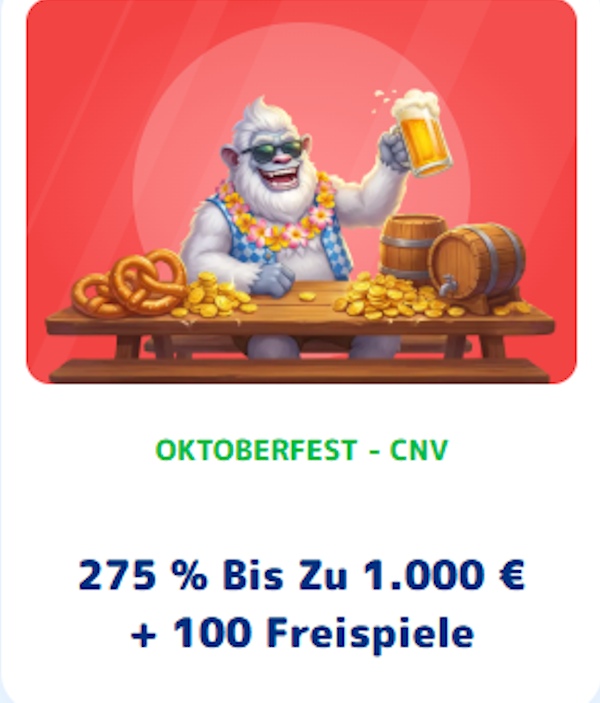 CasinoJoy 275% Oktoberfest-Bonus