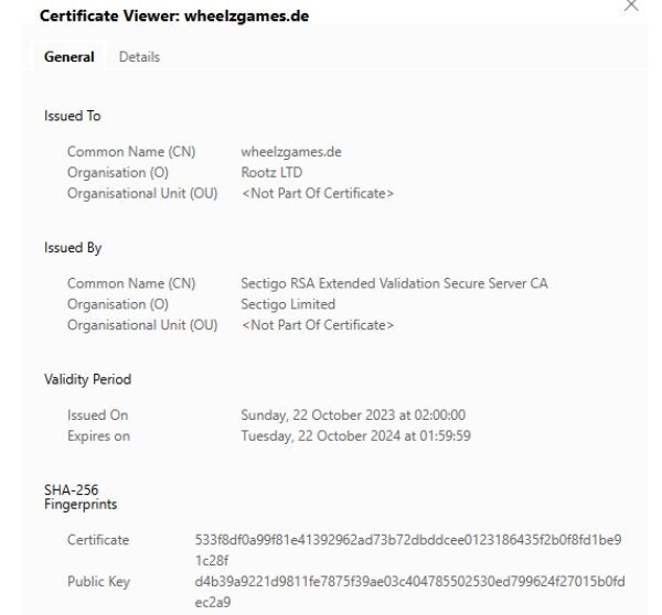 Wheelz SSL-Verschlüsselung