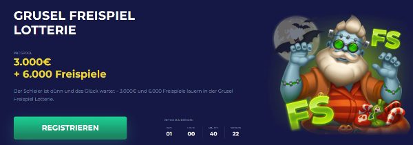 Grusel Freispiele Lotterie von Pino Casino