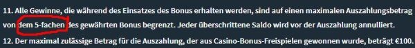 Snatch Casino Bonus Gewinnlimit