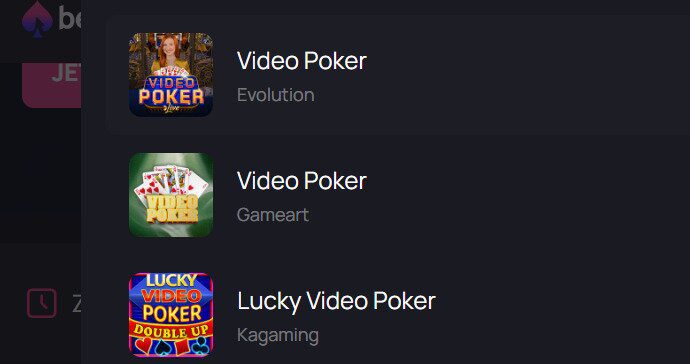 Betandplay Casino Video Poker