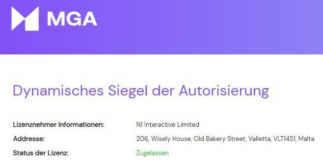 MGA Lizenzregister N1 Interactive