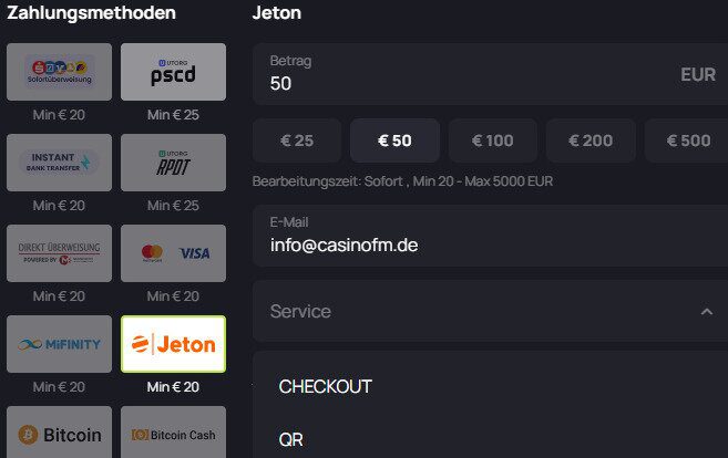 Jeton Einzahlung Casino
