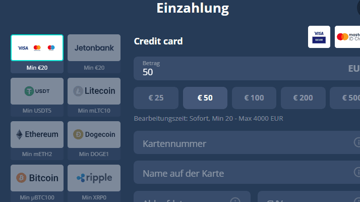 Platin Casino Einzahlung