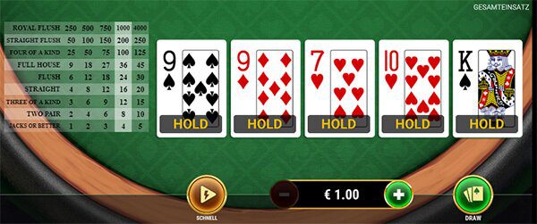 Video Poker Karten