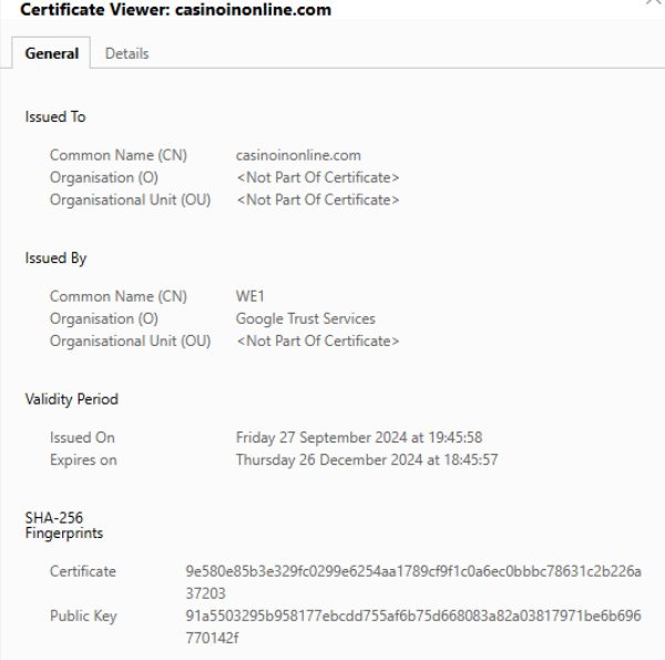 Casinoin SSL-Verschlüsselung