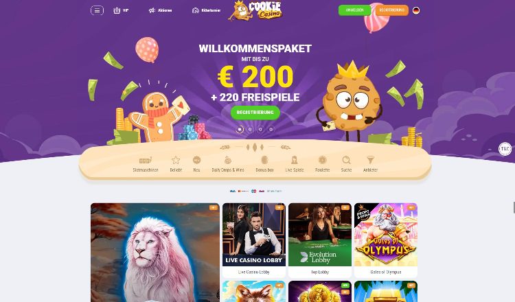 Cookie Casino Startseite