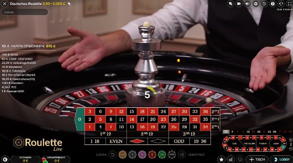 Deutsches Roulette Live Casino Spiel von Evolution Gaming