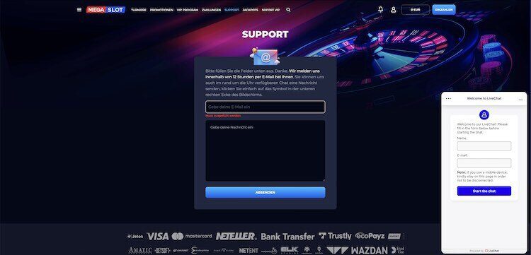 Megaslot Casino Kundensupport
