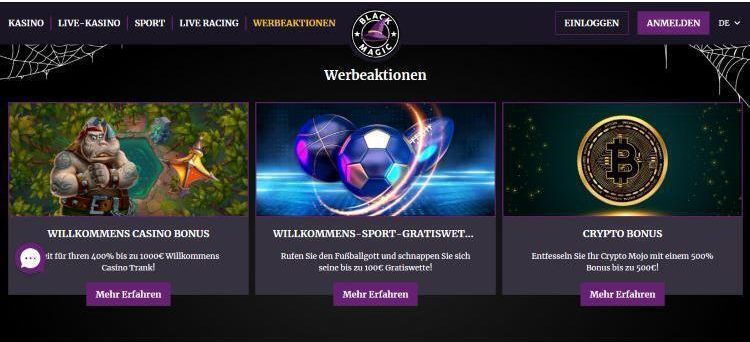 Black Magic Werbeaktionen