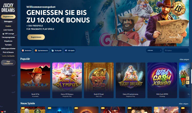Lucky Dreams Webseite