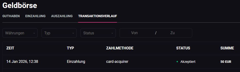 Kreditkarte Einzahlung Betandplay