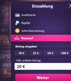 Online Casino Neosurf Kassenbereich