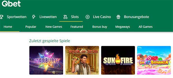 Qbet Casino Spiele