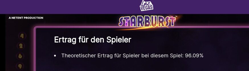 Laz Vegas Casino Starburst RTP