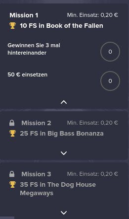 Winning.io Tägliche Missionen