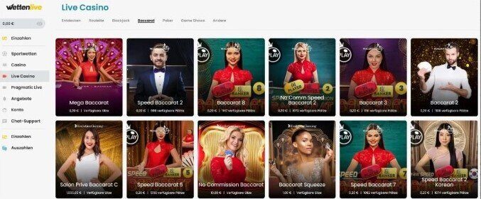 Wettenlive-Tischlimits