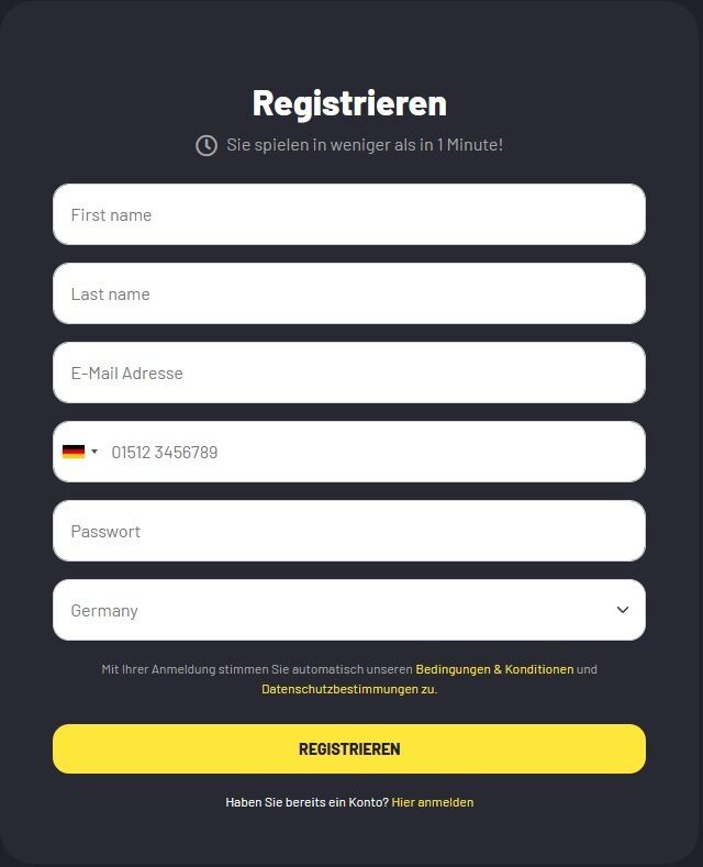 Winstler Registrierung