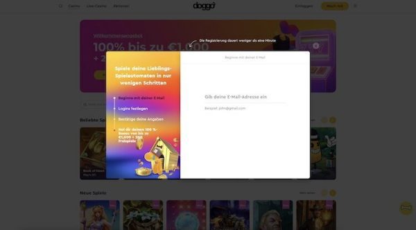 Doggo Casino Registrierung