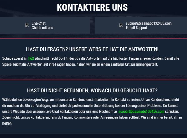 Casinado Kundendienst