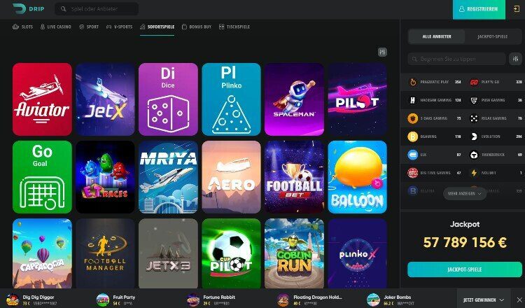 Drip Casino Crash Games