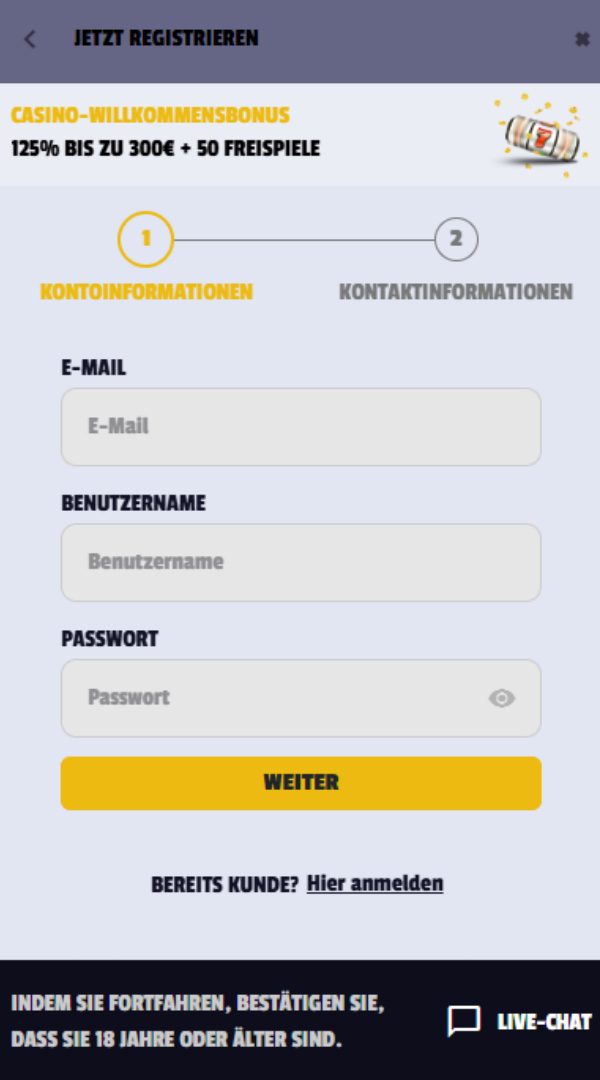 WinOlot Registrierung