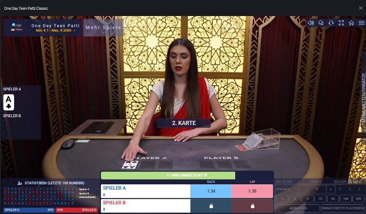 One Day Teen Patti von Ezugi