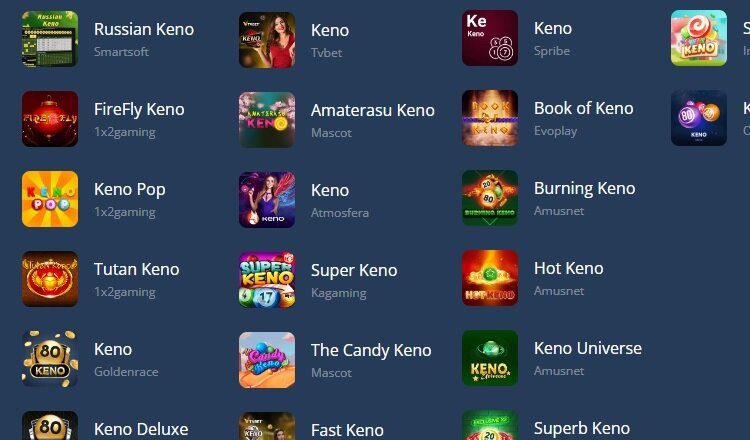Keno Spiele im Platin Casino