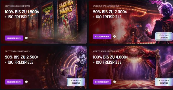 Lucky Circus Casino Bonus