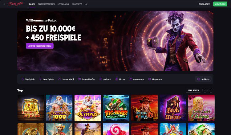 Lucky Circus Casino Startseite