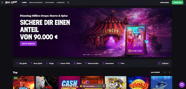 Lucky Circus Casino Startseite