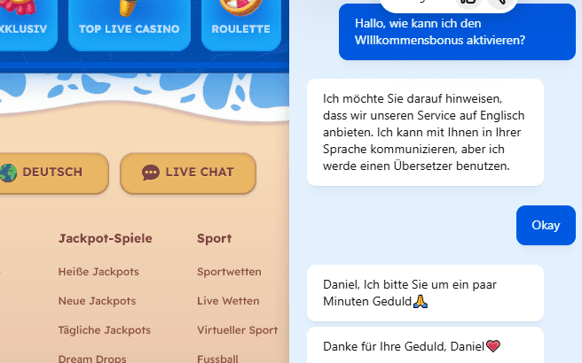 Spinfest Casino Livechat