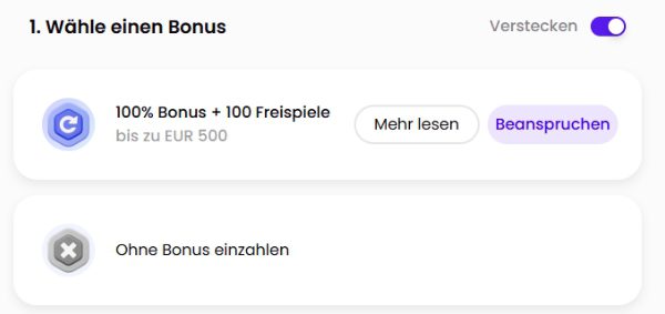 Trickz Bonus aktivieren
