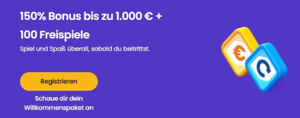 Winnerz Casino Willkommenspaket | 1.000 € + 100 Freispiele