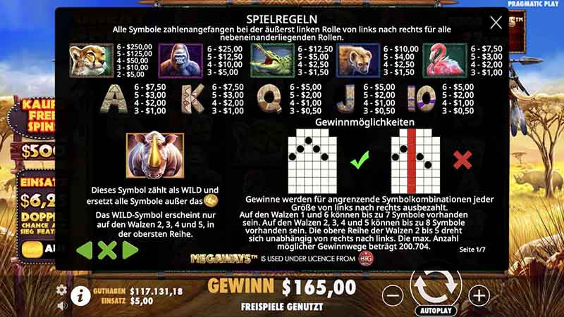 great-rhino-megaways-gewinntabelle