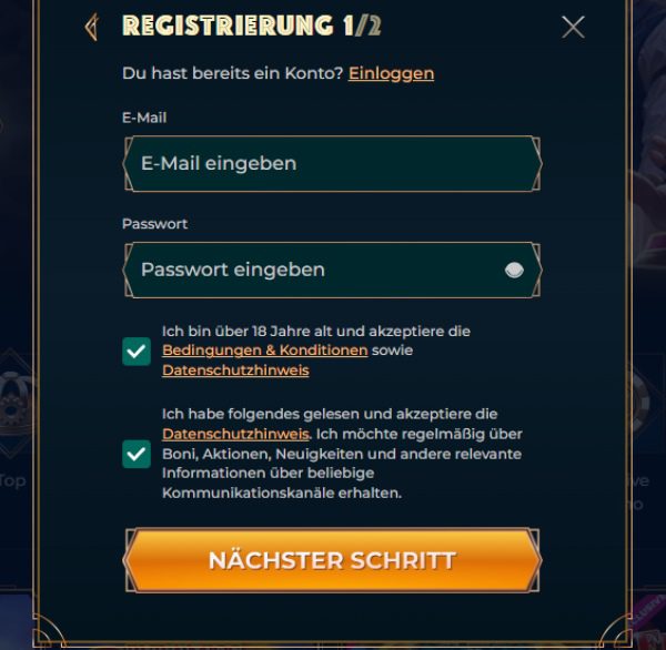 Monster Win Registrierung