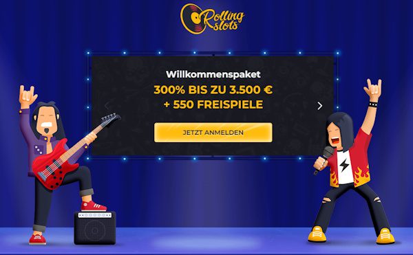 Rolling Slots 3500€ + 550 Freispiele