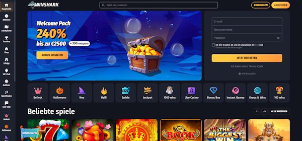 Winshark Casino Webseite