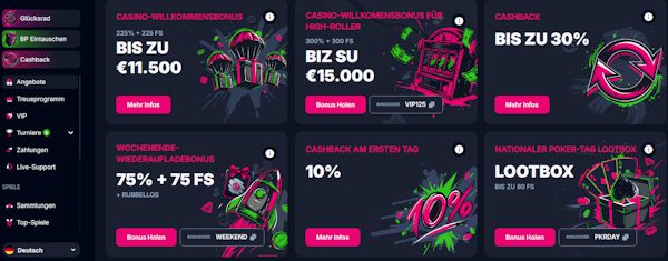 Betsio Boni für Bestandskunden