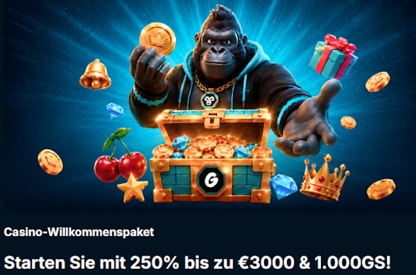 GambleGorilla Willkommenspaket 3000€ und 1000 FS