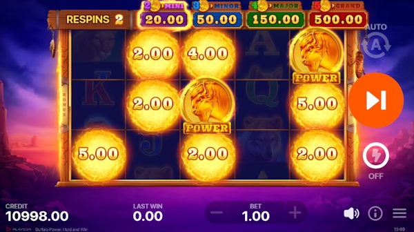 Buffalo Power Hold & Win Feature