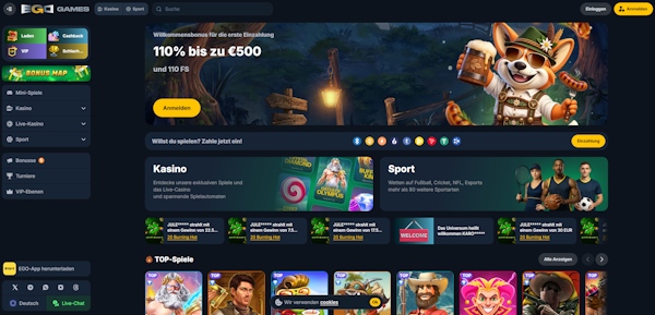 EgoGames Casino Startseite
