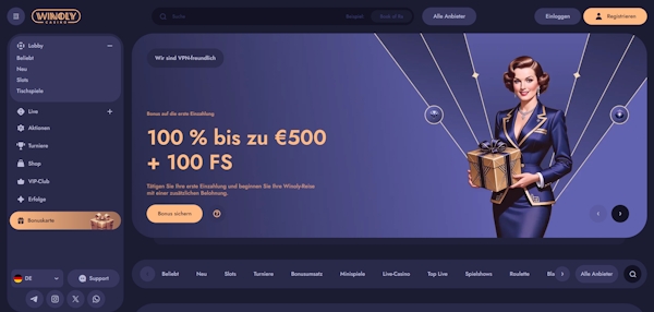 Winoly Casino Startseite